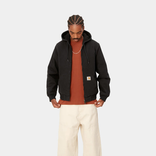 Carhartt WIP - CAHARTT WIP ACTIVE JACKET (WINTER) IN BLACK (HEAVY STONE WASH) - Rent With Thred