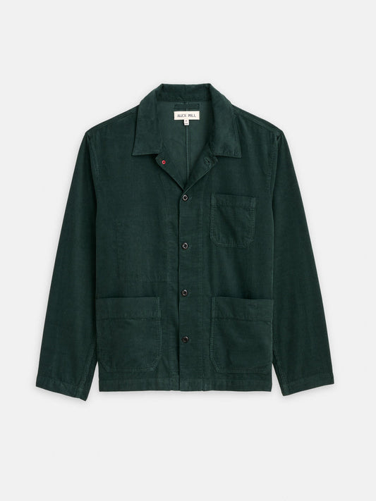 Alex Mill - ALEX MILL WORK JACKET IN FINE WALE CORDUROY IN DARK SPRUCE - Rent With Thred