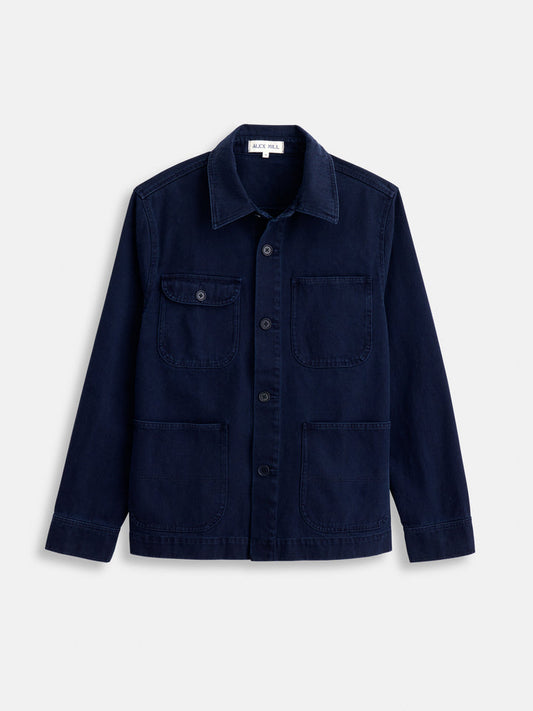 Alex Mill - ALEX MILL GARMENT DYED WORK JACKET IN RECYCLED DENIM IN DARK NAVY - Rent With Thred