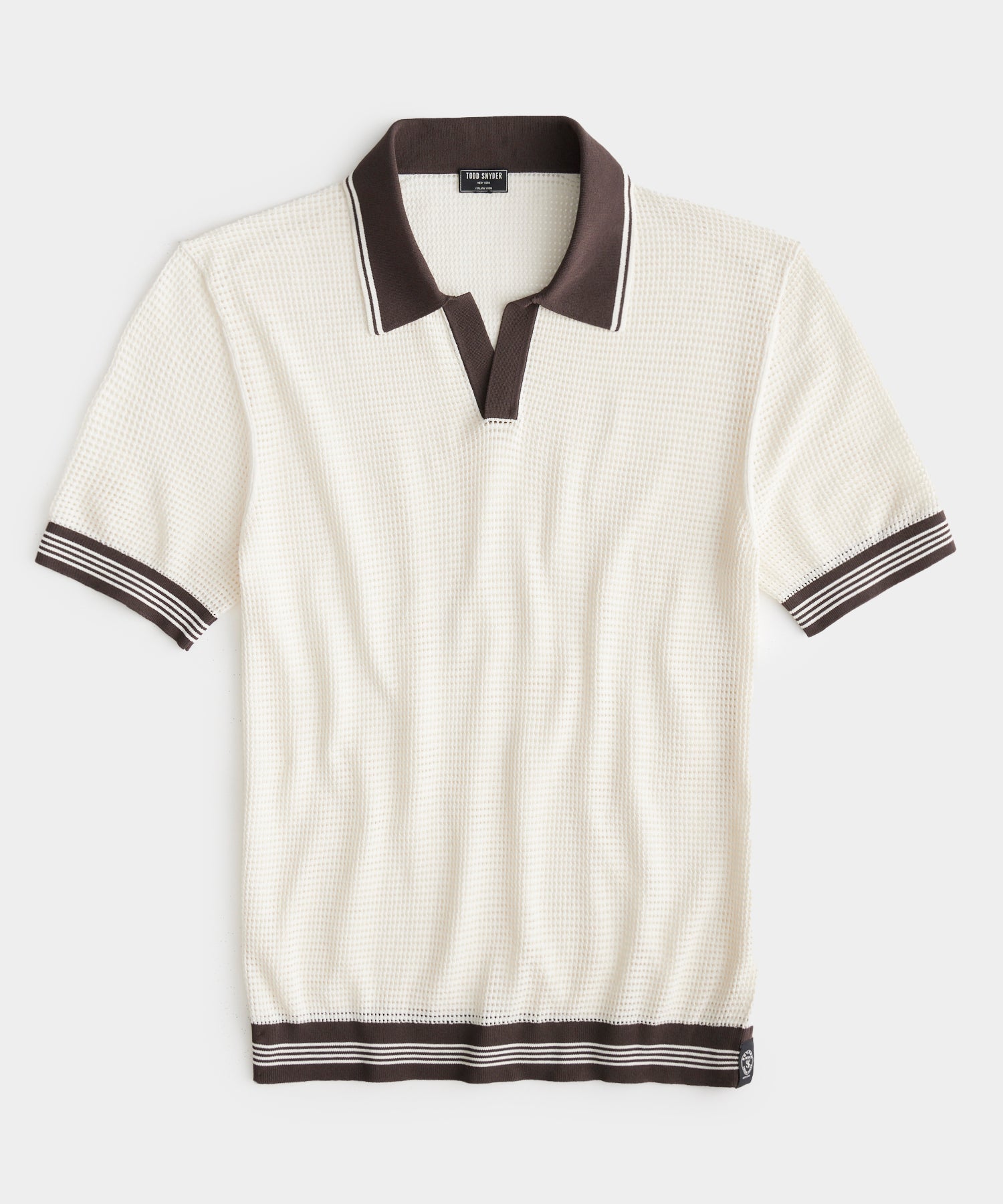 Todd Snyder - TODD SNYDER TIPPED COTTON-NYLON MESH POLO IN BISQUE - Rent With Thred