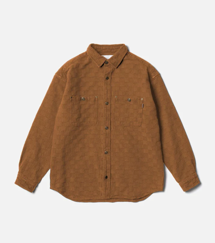 General Admission - GENERAL ADMISSION CHECKER OVERSHIRT IN PUMPKIN - Rent With Thred
