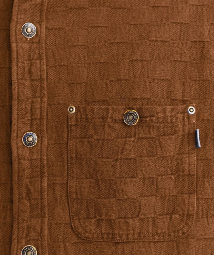 General Admission - GENERAL ADMISSION CHECKER OVERSHIRT IN PUMPKIN - Rent With Thred