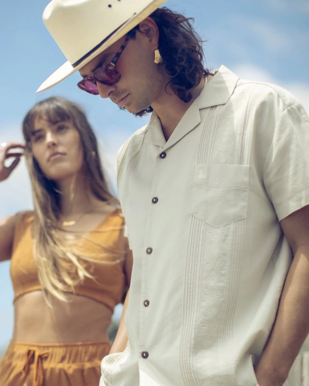 Dandy Del Mar - DANDY DEL MAR THE BRISA LINEN SHIRT IN VINTAGE IVORY - Rent With Thred