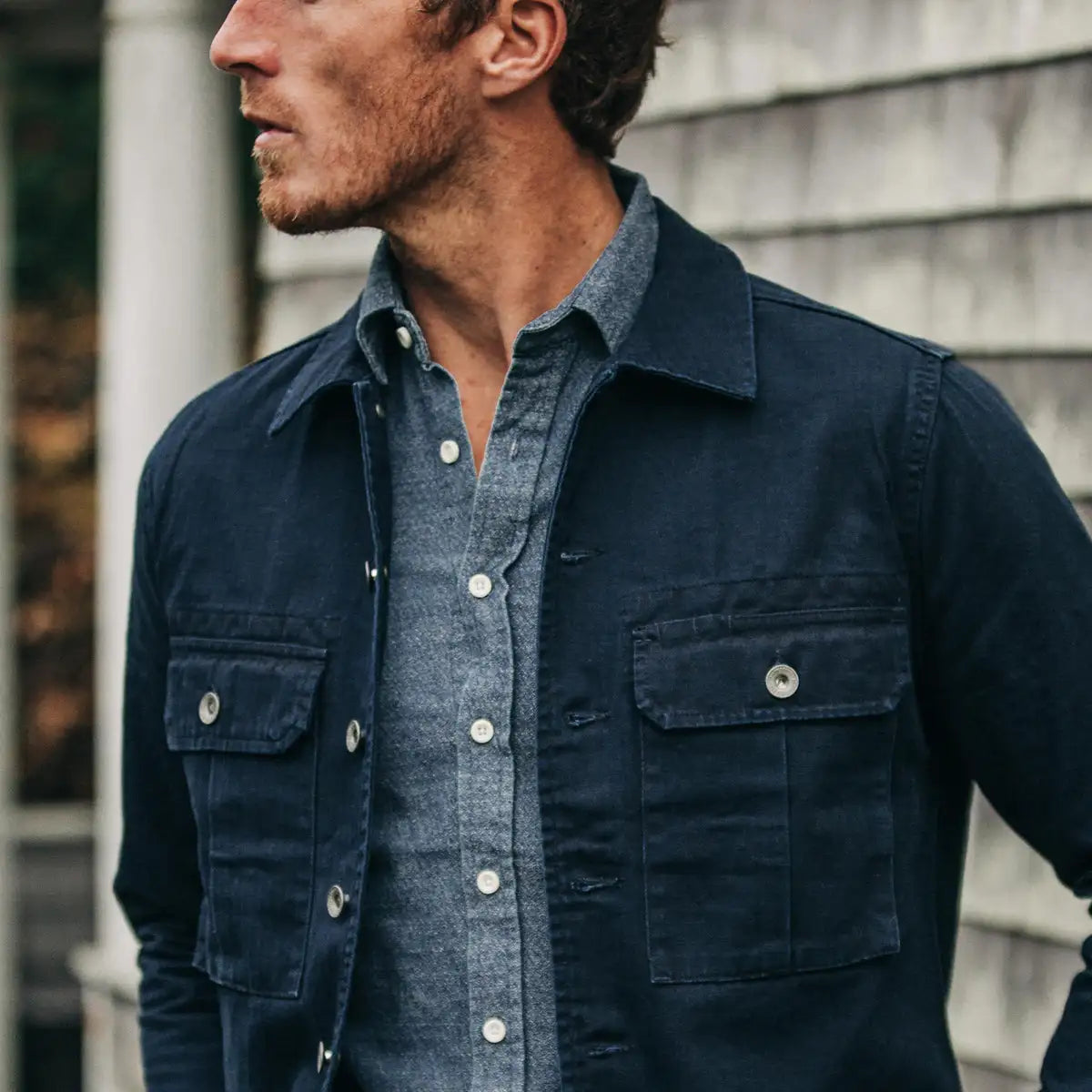 Taylor Stitch - TAYLOR STITCH THE HBT JACKET IN WASHED NAVY - Rent With Thred