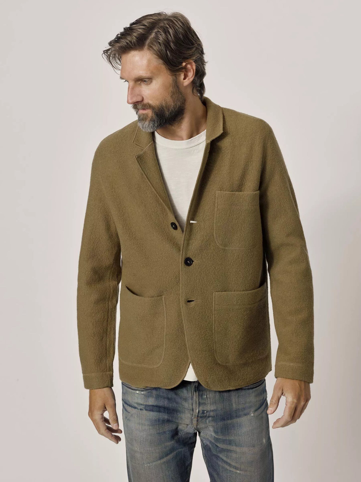Buck Mason - BUCK MASON FELTED CHORE COAT IN CAMEL - Rent With Thred