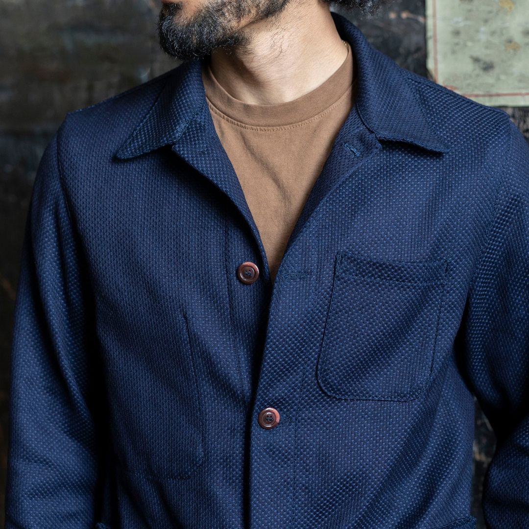 Epaulet - EPAULET DOYLE JACKET IN INDIGO JAPANESE COTTON SASHIKO - Rent With Thred