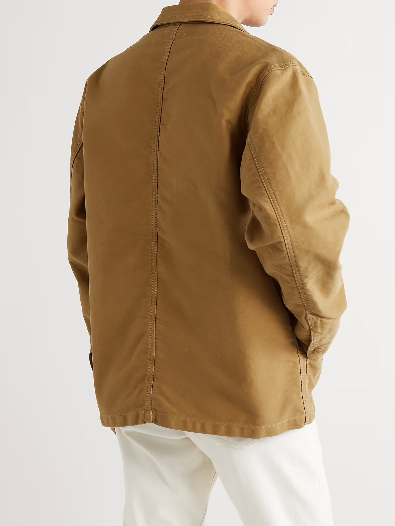 Nudie Jeans - NUDIE JEANS HOWOE LOGO-APPLIQUÉD COTTON-CANVAS CHORE JACKET IN BROWN - Rent With Thred