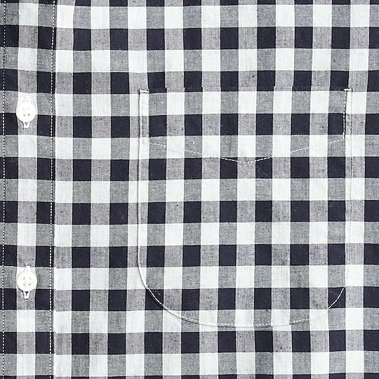 J. Crew - J CREW SECRET WASH ORGANIC COTTON POPLIN SHIRT IN GINGHAM NAVY - Rent With Thred