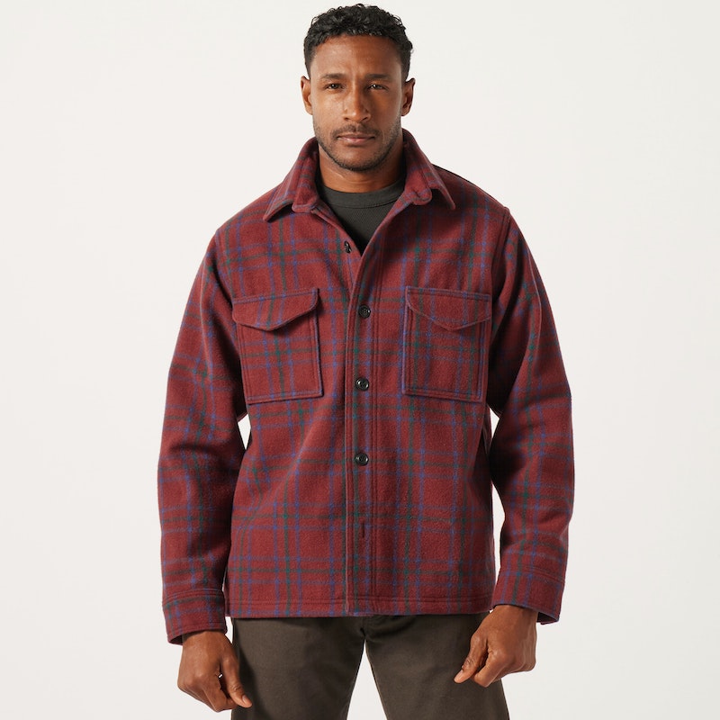 Filson Seattle Wool Jac-Shirt in Deep Red Blue Green | Thred Men's Clothing Rental Subscription Filson Seattle Wool Jac-Shirt in Deep Red Blue Green | Thred Men's Clothing Rental Subscription