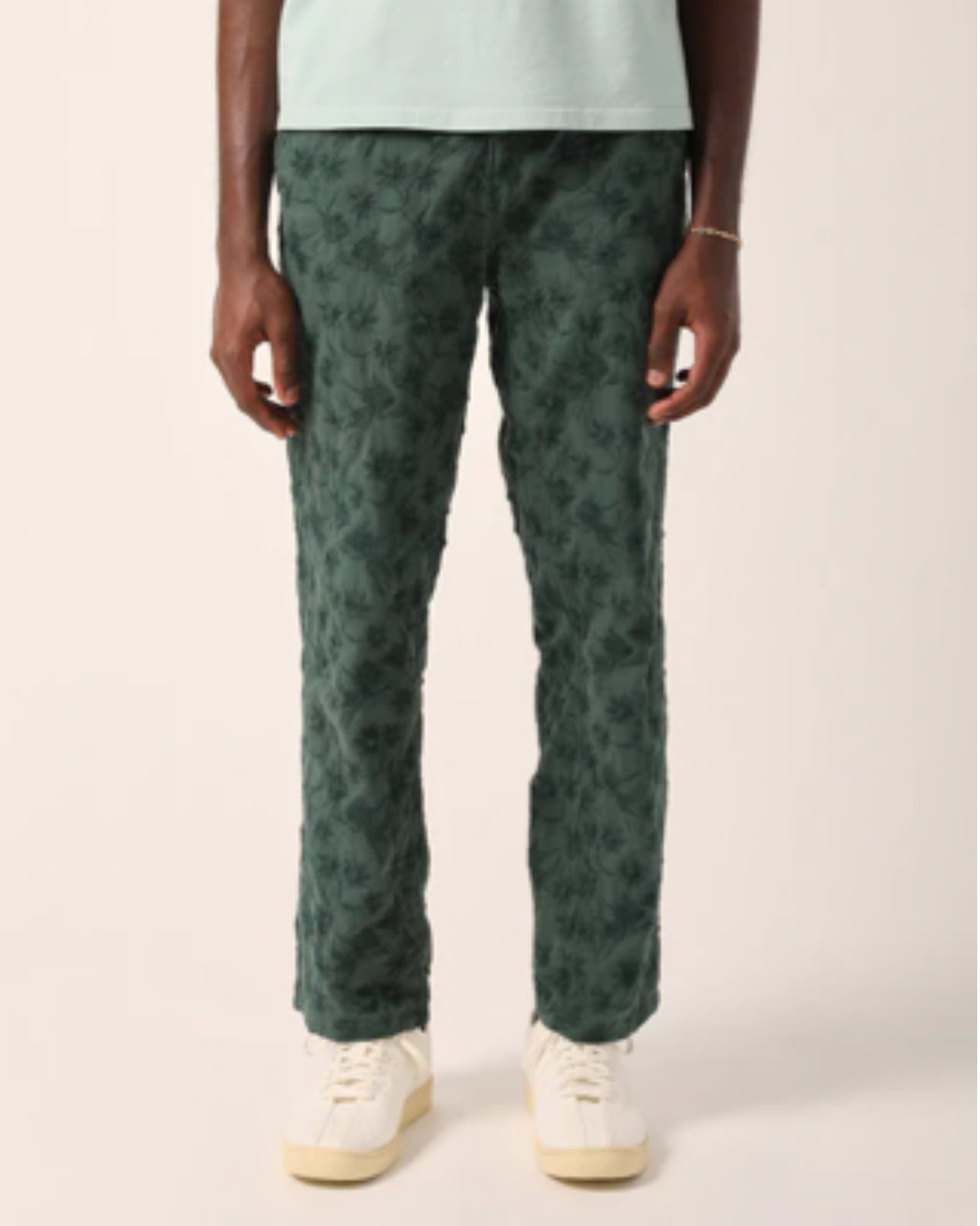 CORRIDOR FLORAL EMBROIDERED TROUSER IN GREEN in GREEN — view 2