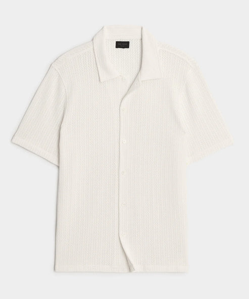TODD SNYDER PORTUGUESE KNIT SHIRT IN IVORY product view