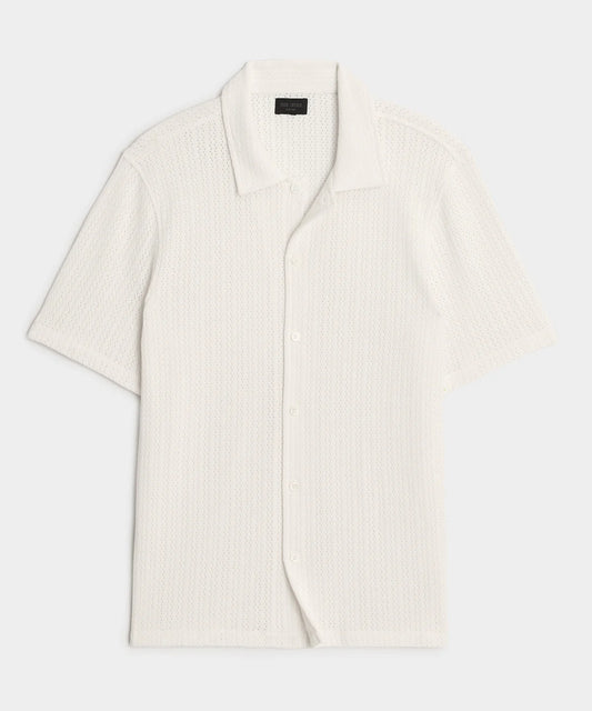 TODD SNYDER PORTUGUESE KNIT SHIRT IN IVORY