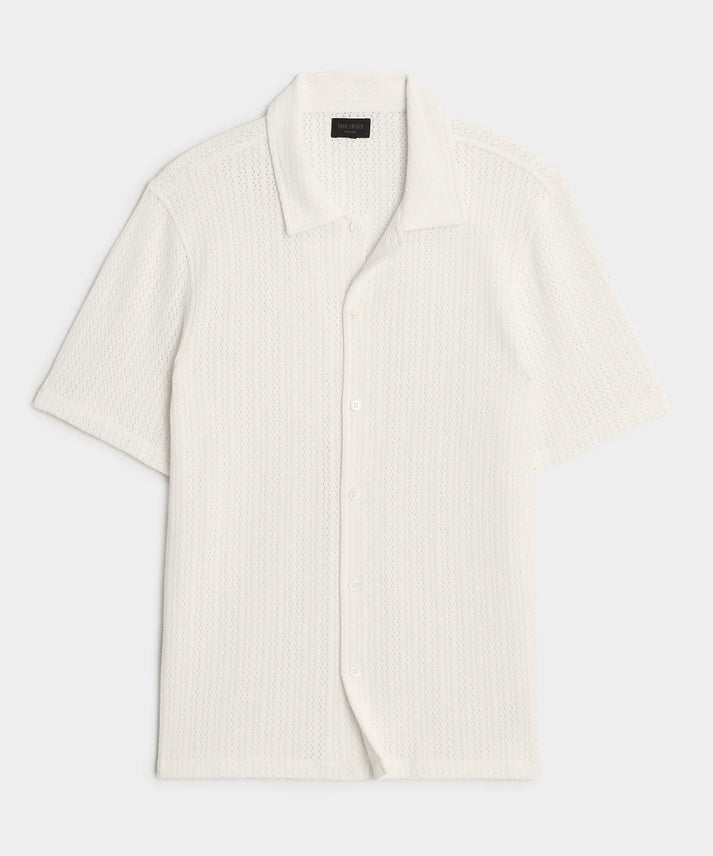 TODD SNYDER PORTUGUESE KNIT SHIRT IN IVORY