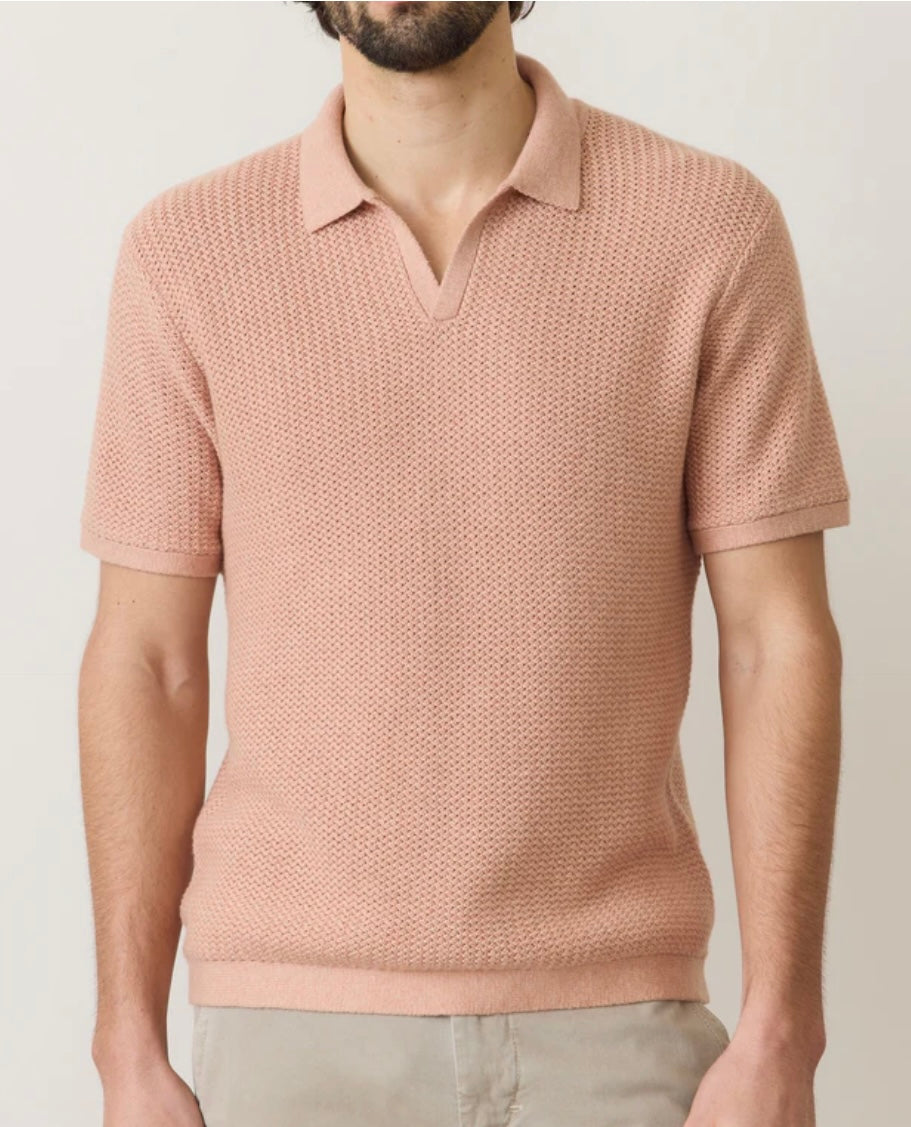 MARINE LAYER CONRAD SWEATER POLO IN RAW EARTH in RAW EARTH — view 2