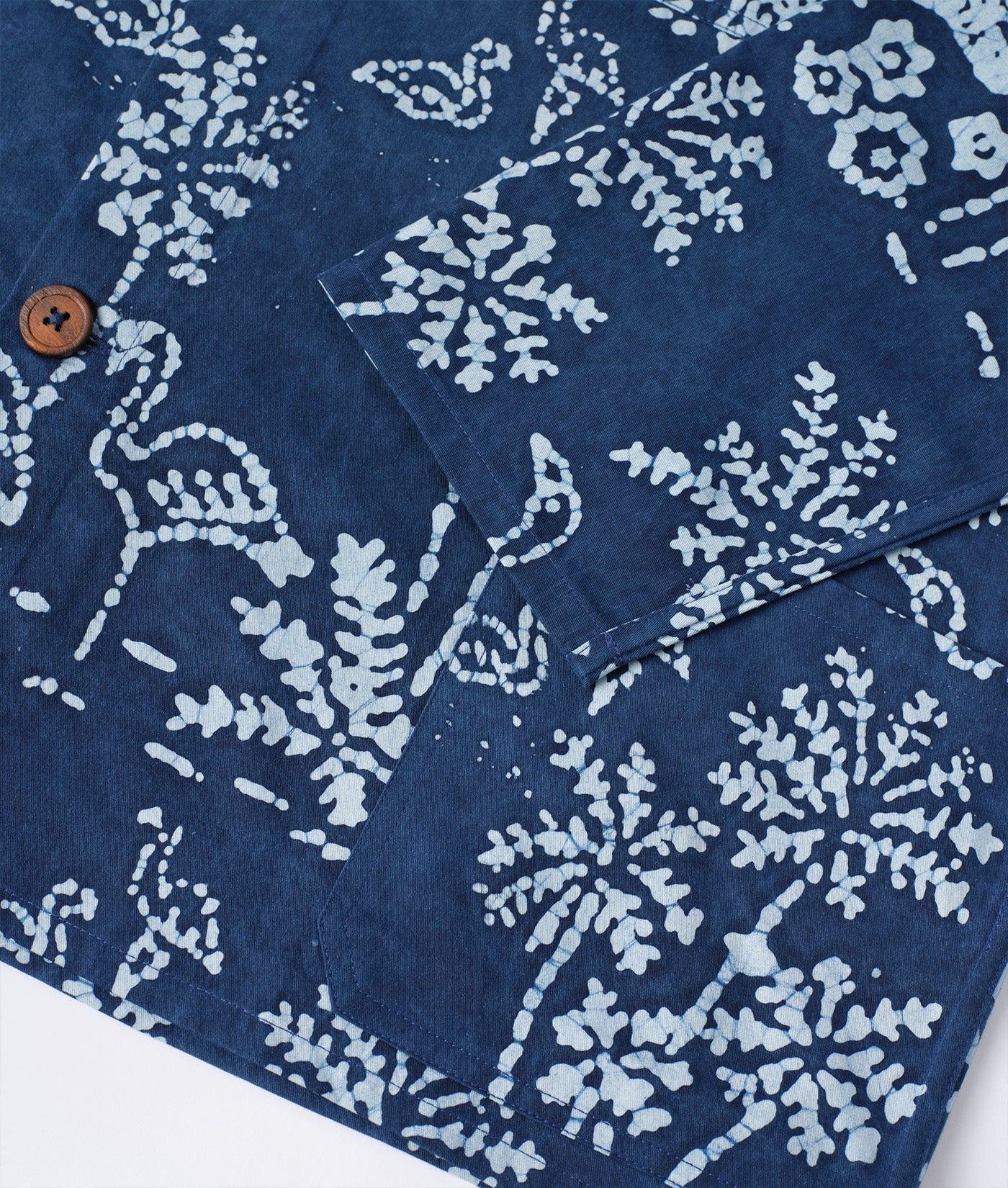 INDUSTRY OF ALL NATIONS PONYA JACKET IN INDIGO 12 BATIK FLAMINGO