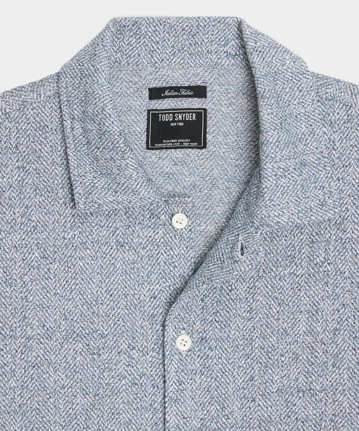 TODD SNYDER LINEN-COTTON KNIT SHIRT IN BLUE NOTE in BLUE NOTE — view 3