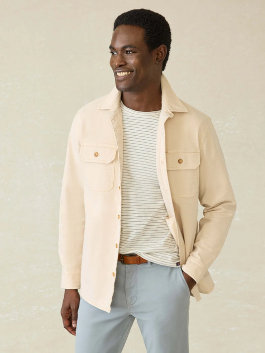 Faherty - FAHERTY SUNWASHED CANVAS CPO IN SEA SALT - Rent With Thred