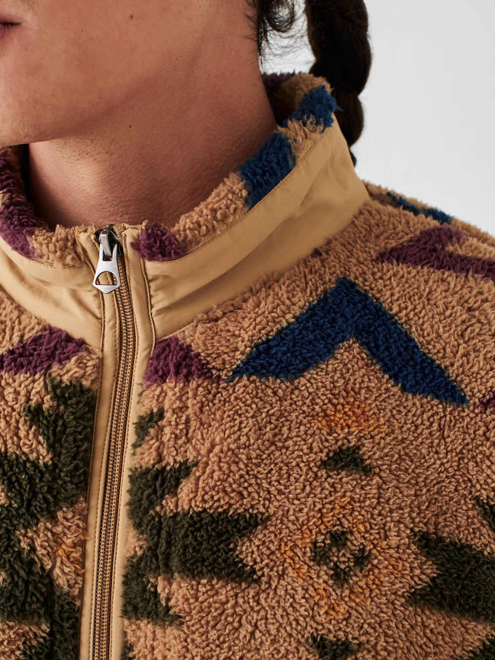 FAHERTY DOUG GOOD FEATHER HIGH PILE FLEECE FULL ZIP IN DESERT NORTH STAR in DESERT NORTH STAR — view 2