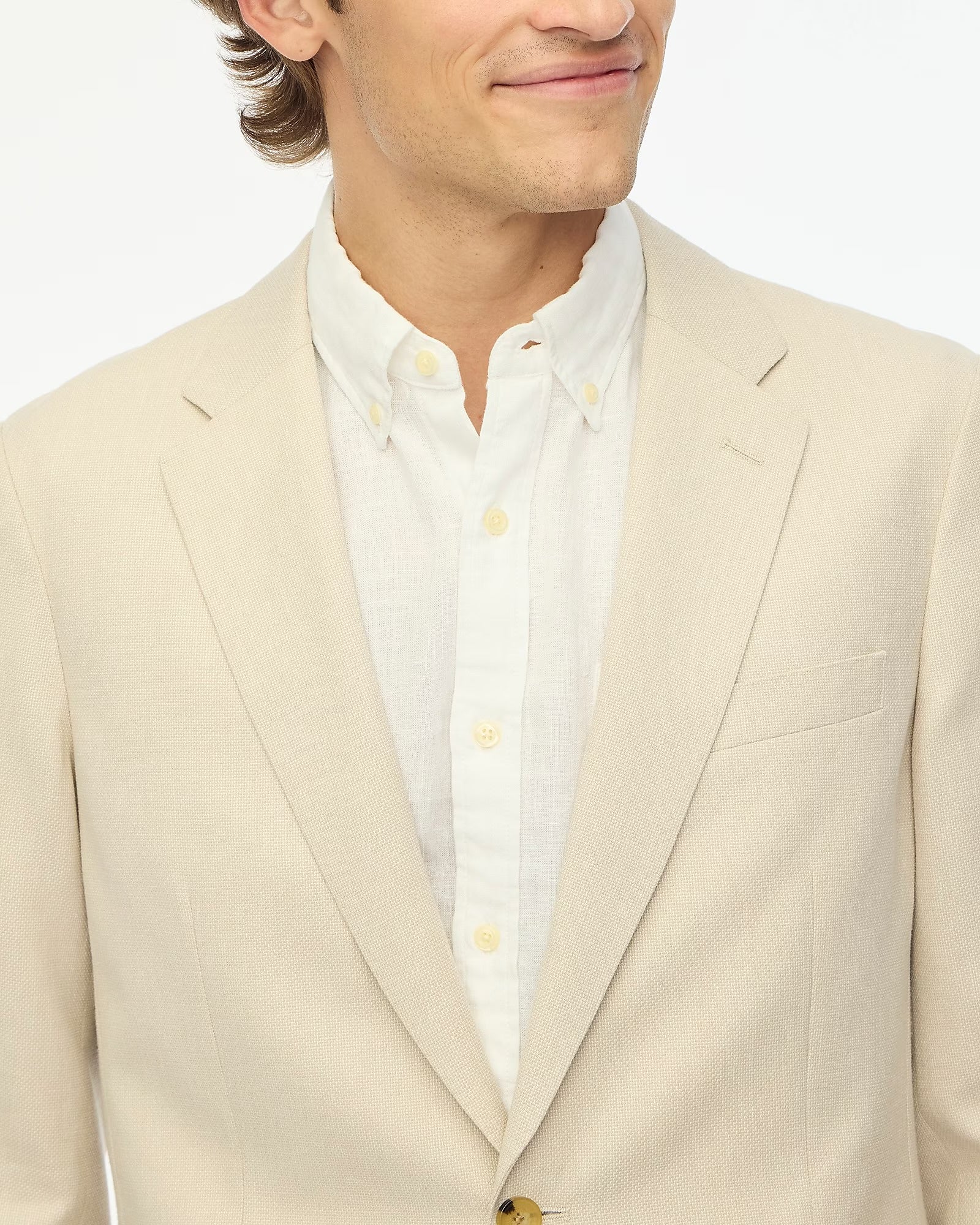 J. Crew J CREW THOMPSON BLAZER SUIT JACKET IN SEASAND WHITE in SEASAND WHITE — view 2