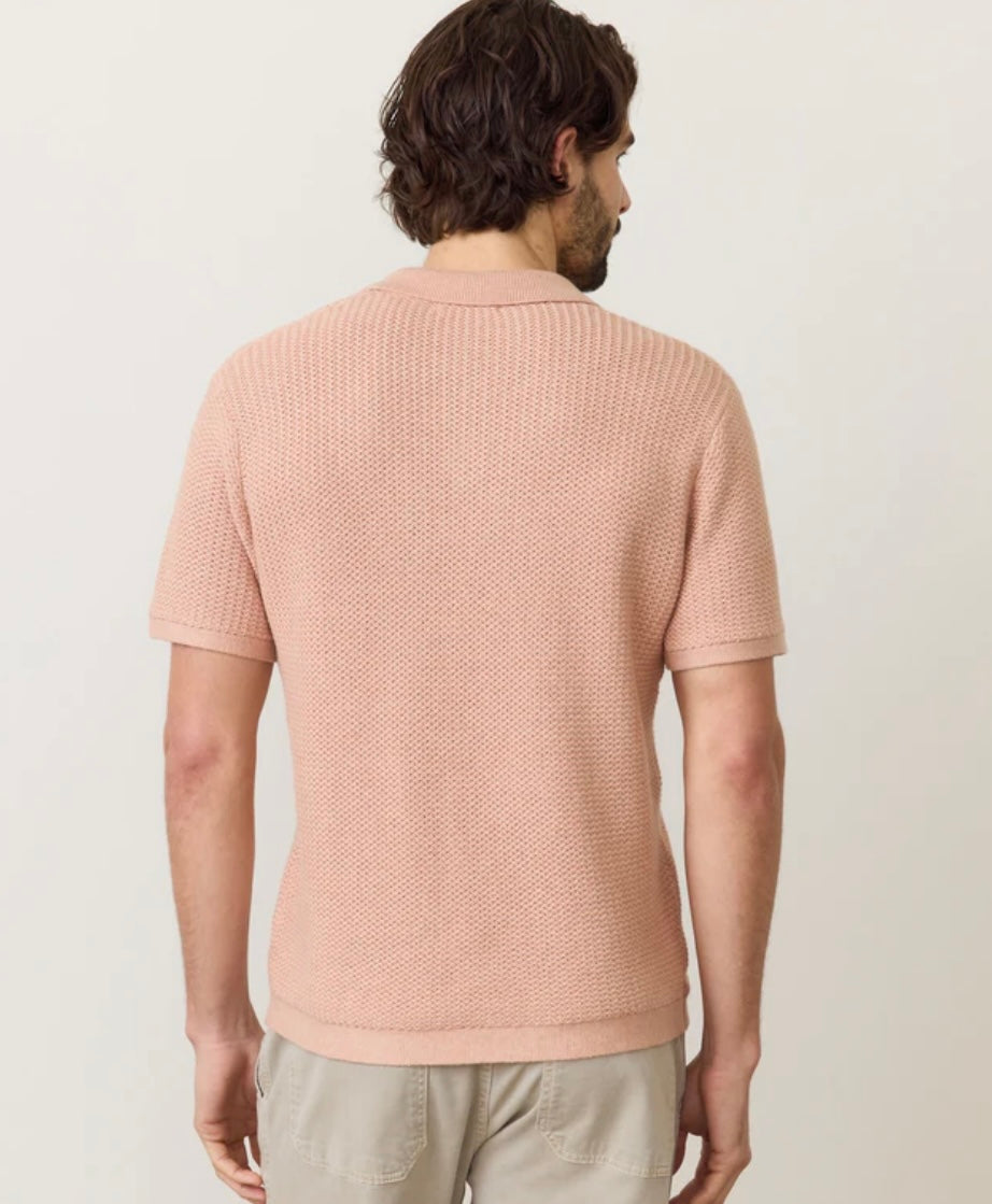 MARINE LAYER CONRAD SWEATER POLO IN RAW EARTH in RAW EARTH — view 3