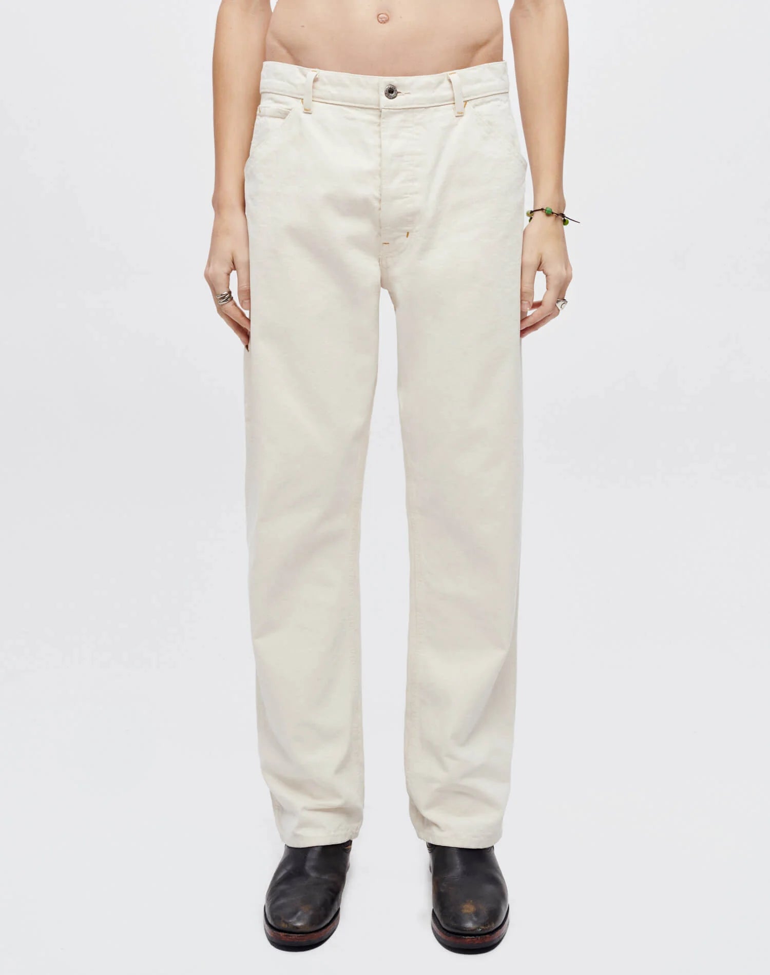 RE/DONE MODERN PAINTER PANT IN NATURAL in NATURAL — view 3