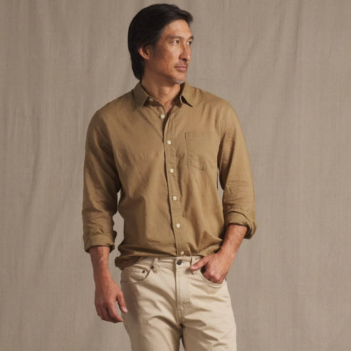 GRAYERS PORTOFINO POPLIN SHIRT IN ERMINE product view