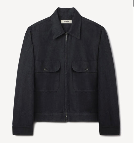 Buck Mason - BUCK MASON LOOMED LINEN STATION JACKET IN NAVY - Rent With Thred