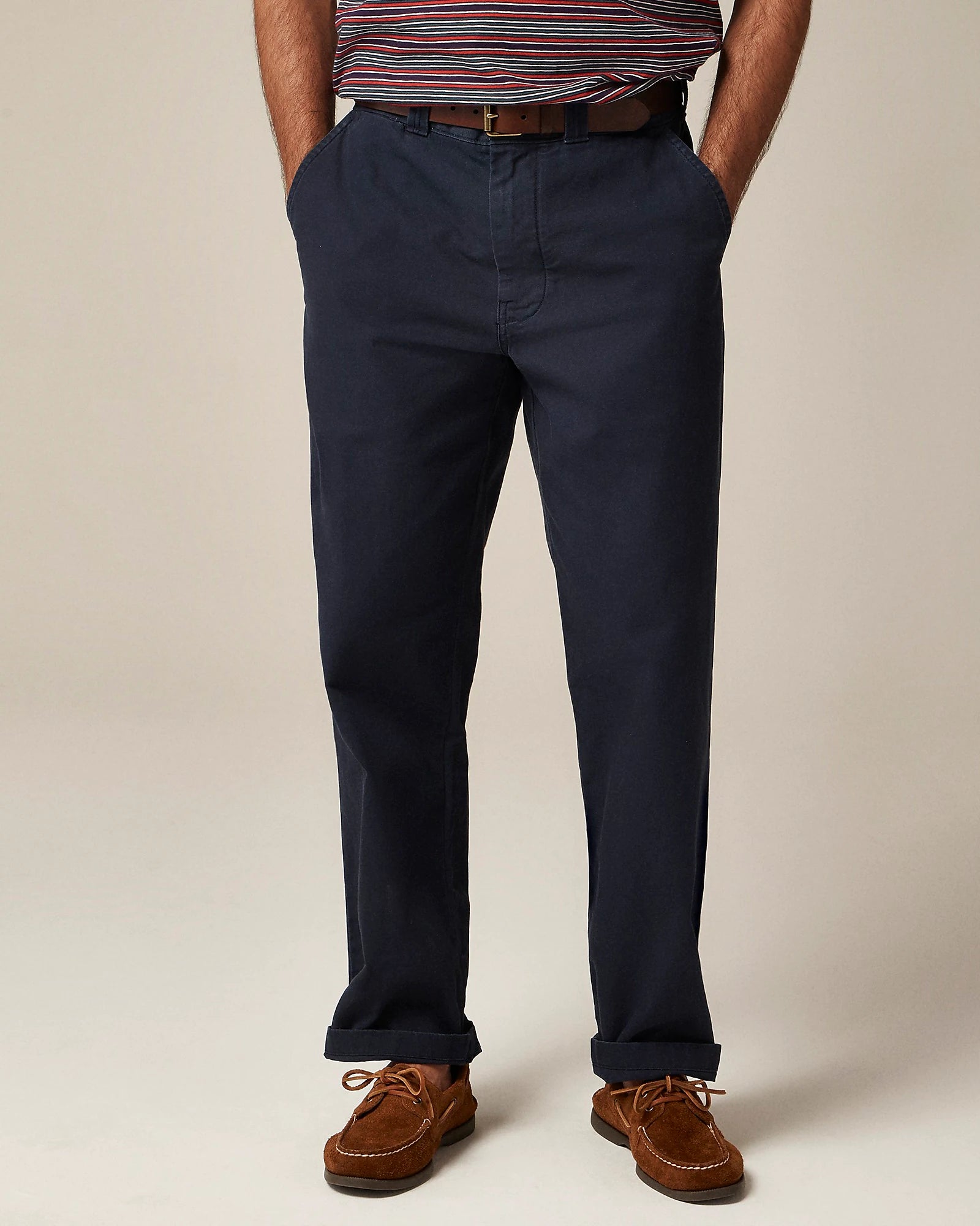 J. Crew J.CREW NAVY CLASSIC TROUSER IN CANVAS in CANVAS — main product view