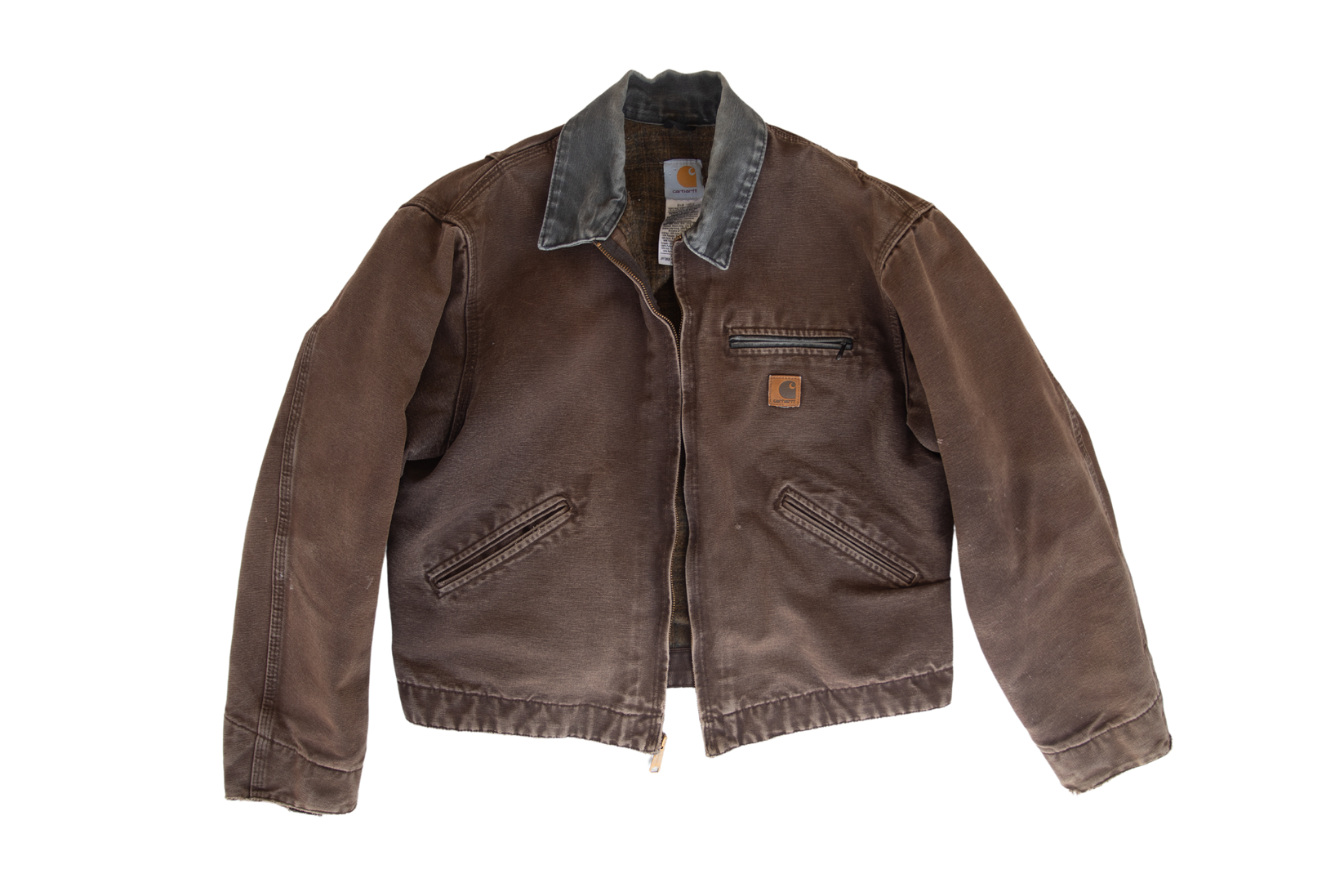 CARHARTT VINTAGE CROPPED DETROIT JACKET IN BROWN in BROWN — main product view