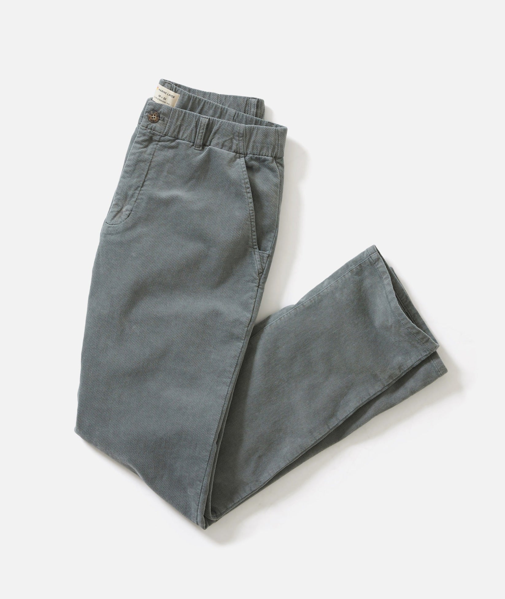 MARINE LAYER SATURDAY MOLESKIN CHINO PANT IN BALSAM GREEN in BALSAM GREEN — main product view