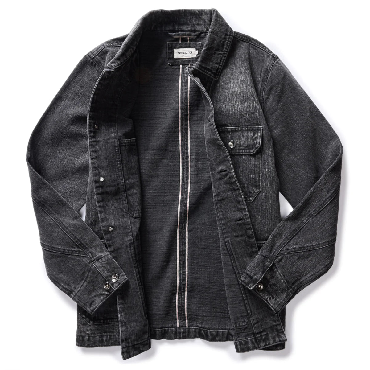 TAYLOR STITCH SELVAGE DENIM FREMONT JACKET IN BLACK WASH in BLACK WASH — view 2
