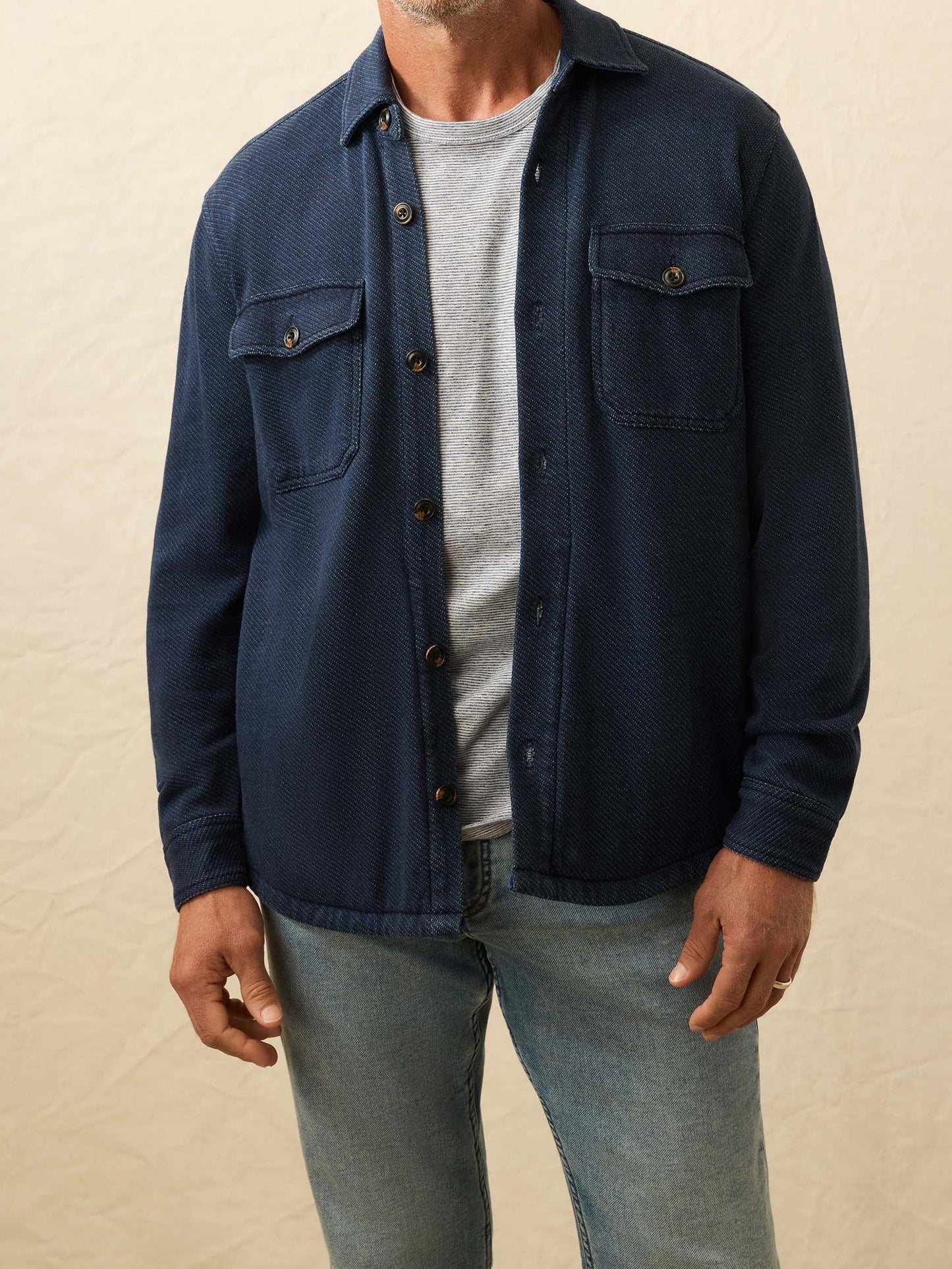 Faherty Inlet Knit Cpo in Hendricks Indigo Wash - Rent with Thred