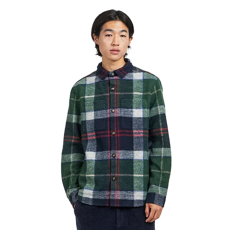 Barbour Woodlane Brushed Check Overshirt Evergreen Tartan
