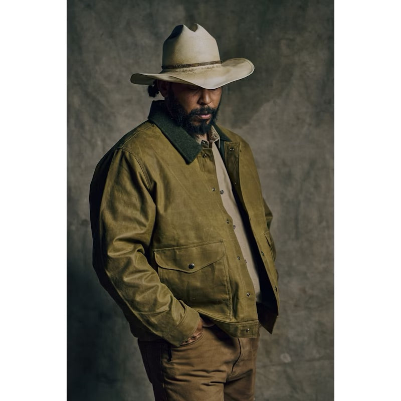 FILSON TIN CLOTH WORK JACKET IN DARK TAN in DARK TAN — view 4