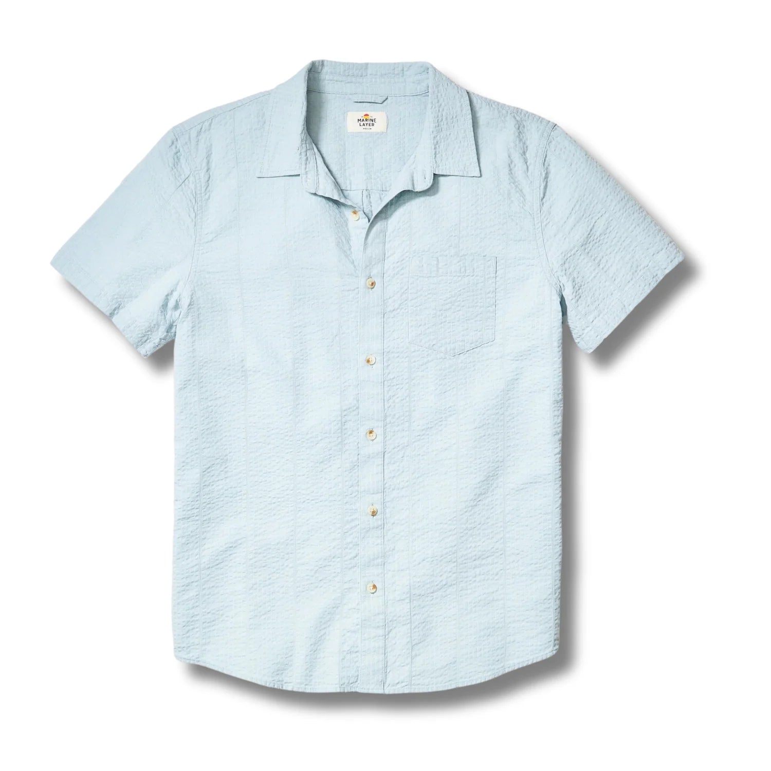 MARINE LAYER SEERSUCKER CLASSIC SHIRT IN STERLING BLUE in STERLING BLUE — main product view