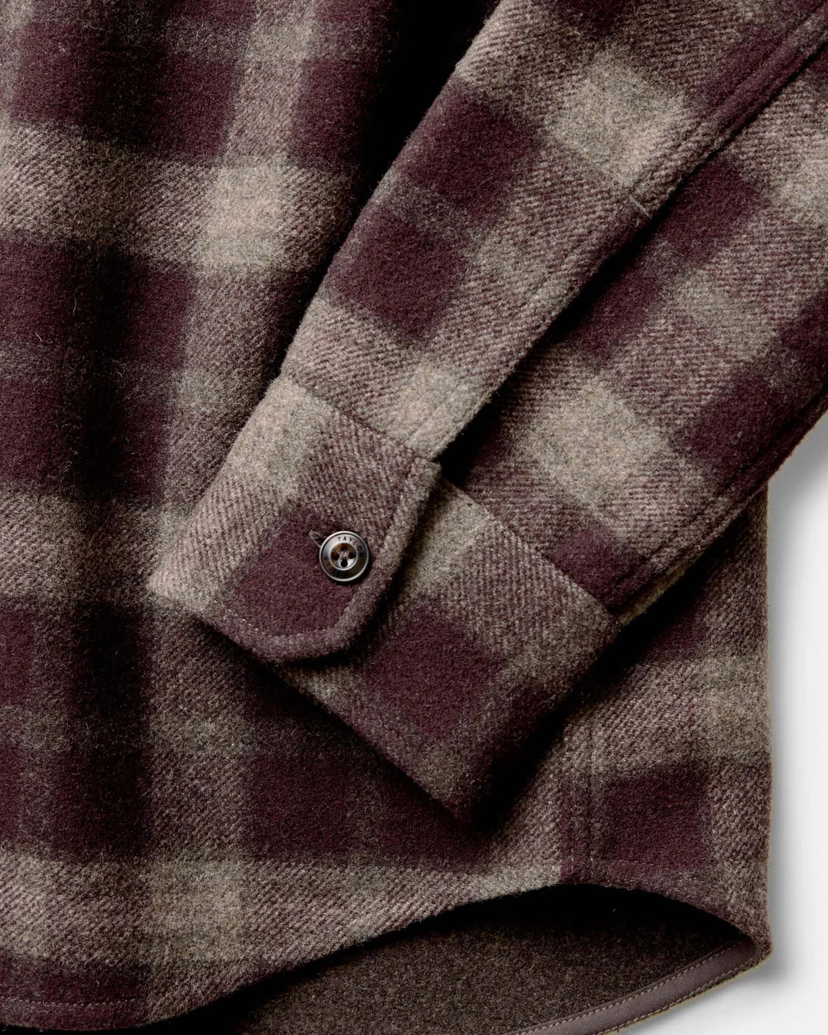 TAYLOR STITCH MARITIME SHIRT JACKET IN BURGUNDY PLAID WOOL in BURGUNDY PLAID WOOL — view 2