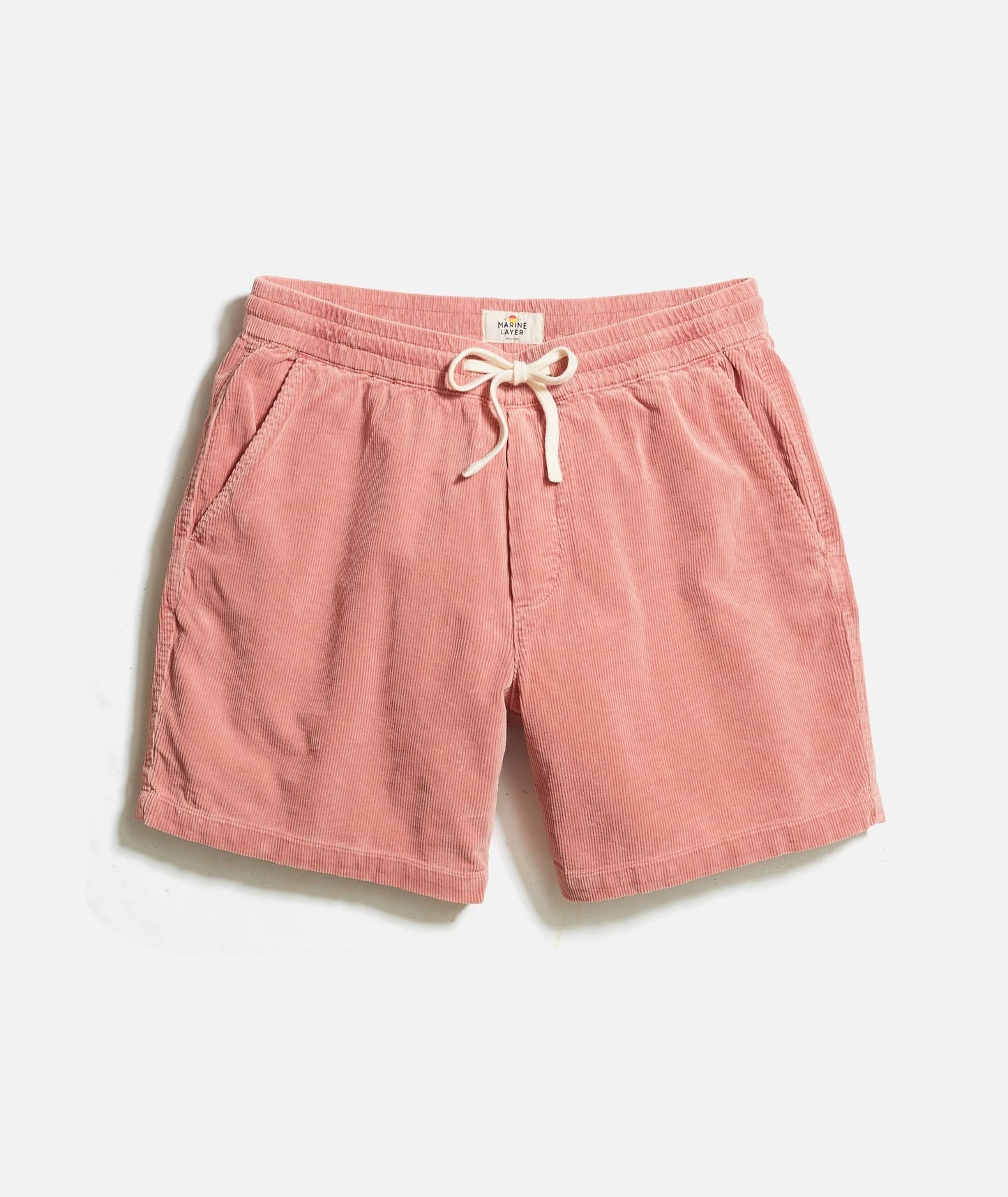 MARINE LAYER 6” SATURDAY CORD SHORT IN DUSTY CORAL