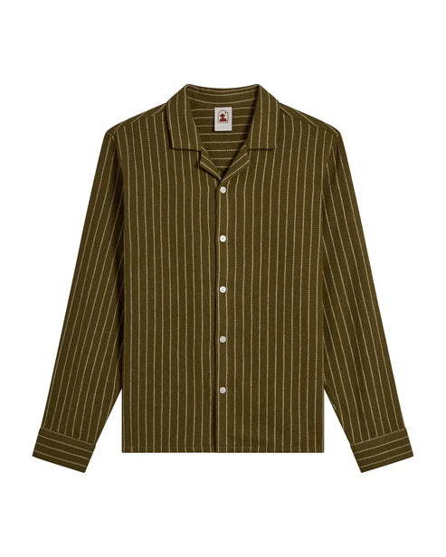 DANDY DEL MAR THE PALMA LONG SLEEVE SHIRT IN ARBEQUINA STRIPE product view