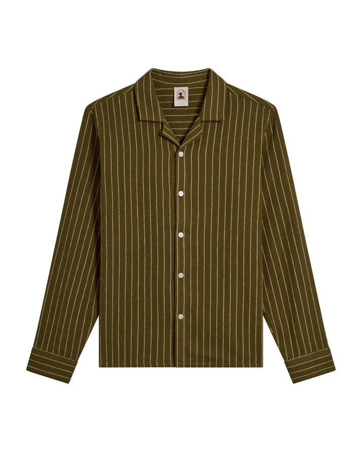 DANDY DEL MAR THE PALMA LONG SLEEVE SHIRT IN ARBEQUINA STRIPE