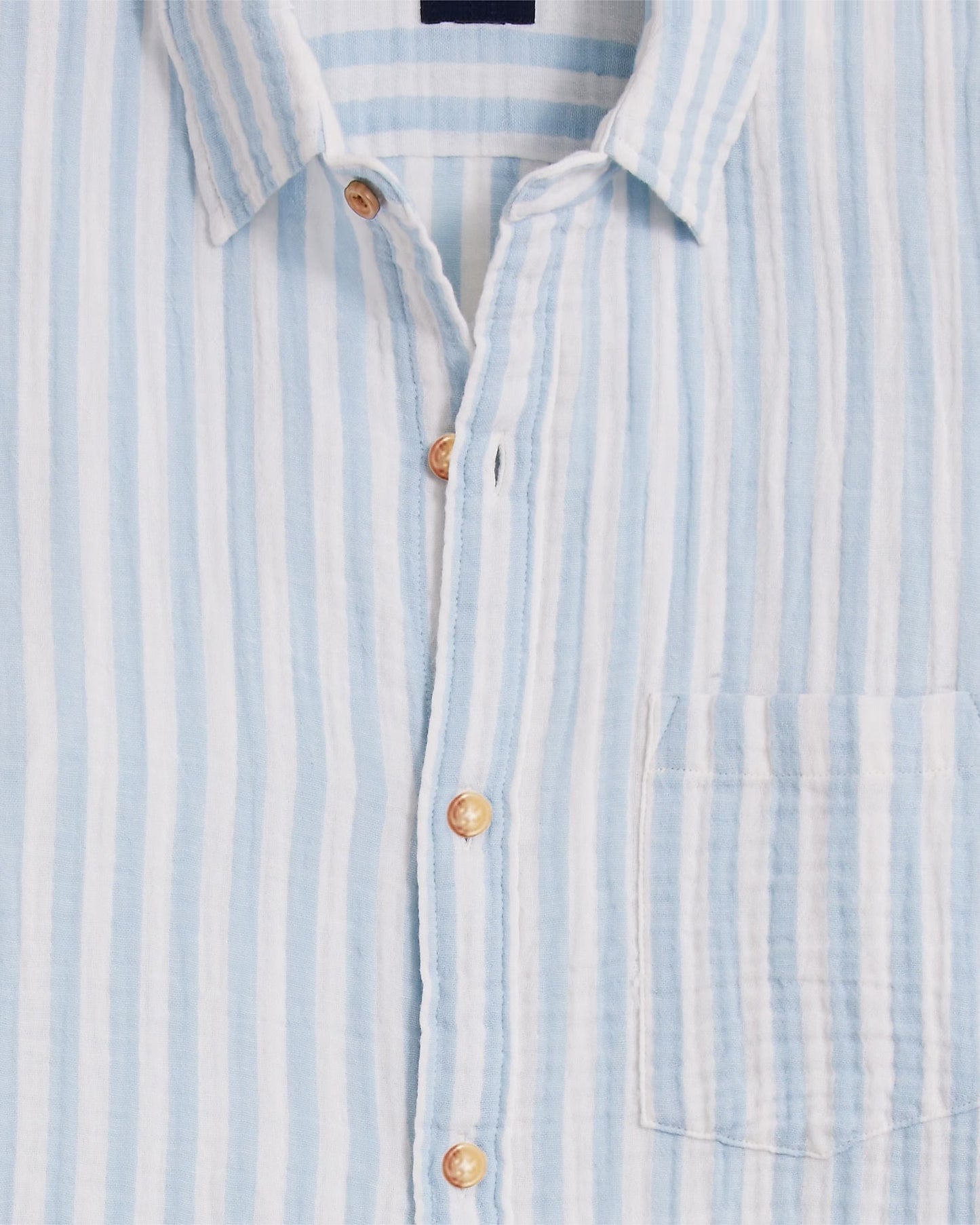 J CREW SS GAUZE SHIRT IN FADED CHAMBRAY STRIPE