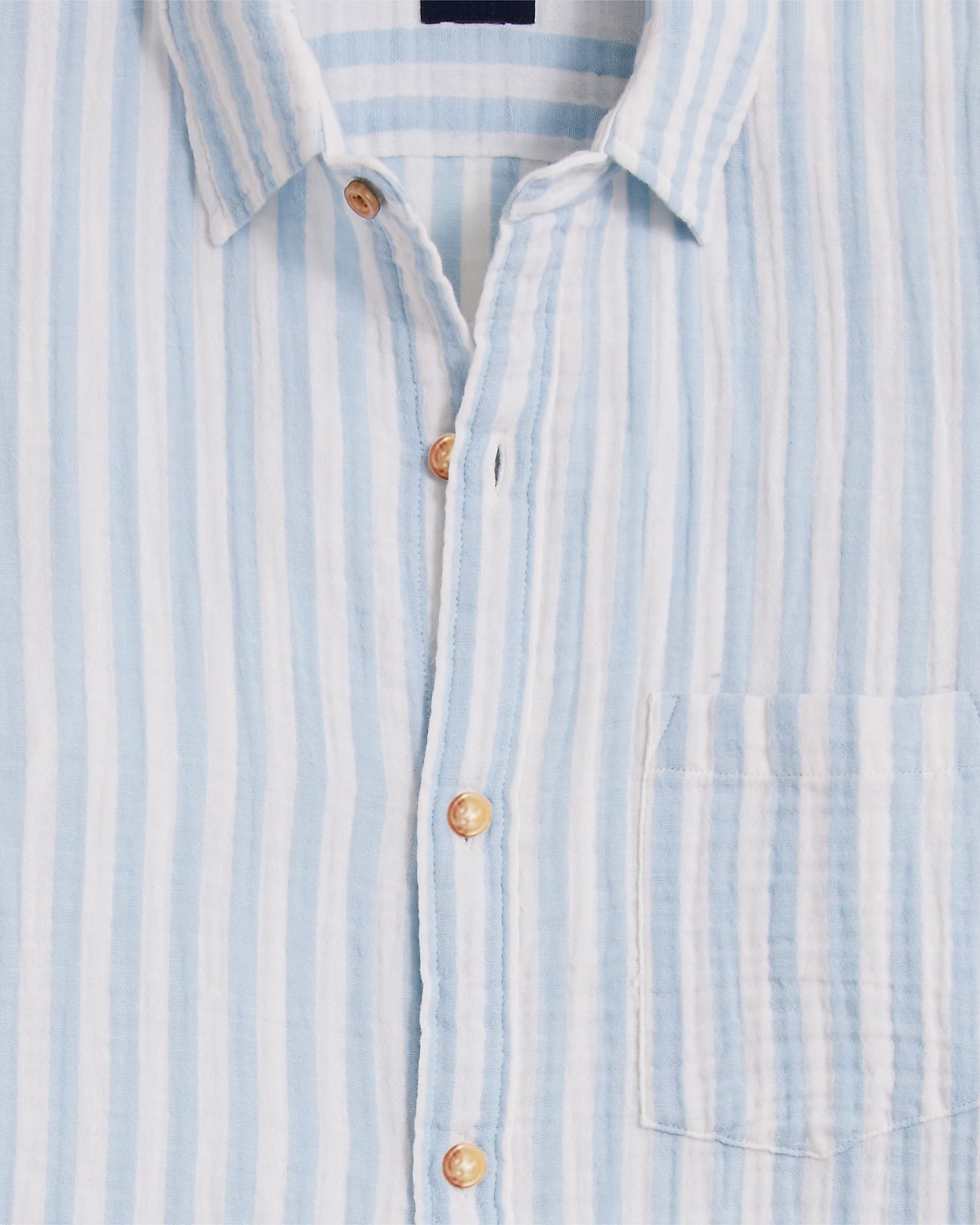 J. Crew J CREW SS GAUZE SHIRT IN FADED CHAMBRAY STRIPE in FADED CHAMBRAY STRIPE — view 2