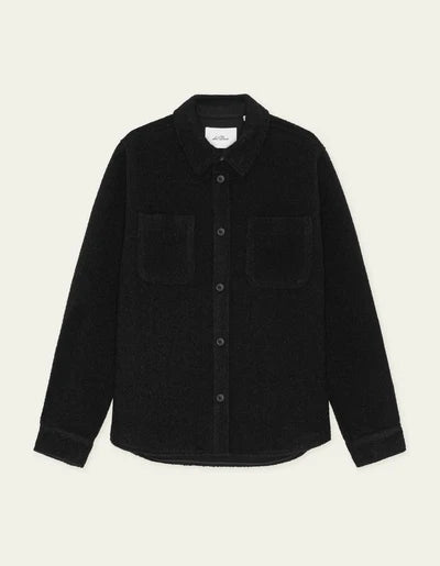 Les Deux Bouclé Overshirt In Black
