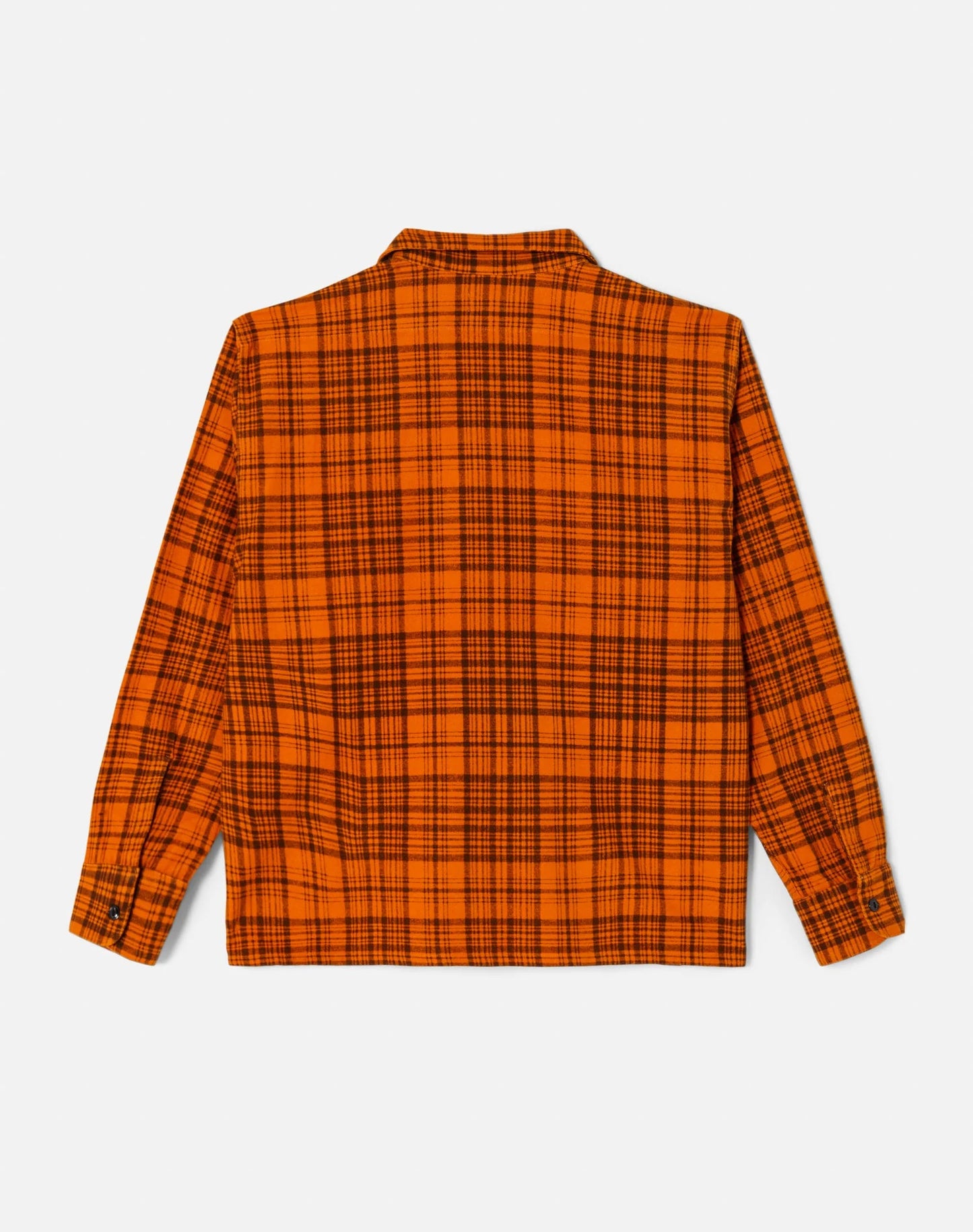 RE/DONE 1950s PLAID STRAIGHT BOTTOM SHIRT IN MARMALADE AND CHARCOAL