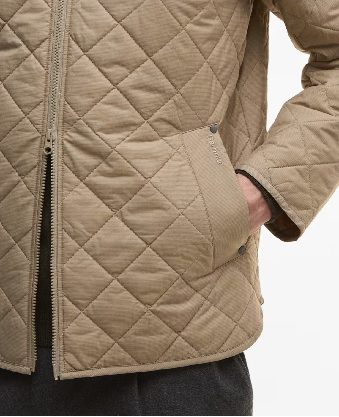 BARBOUR TYNEPORT QUILTED JACKET IN WASHED STONE in WASHED STONE — view 2