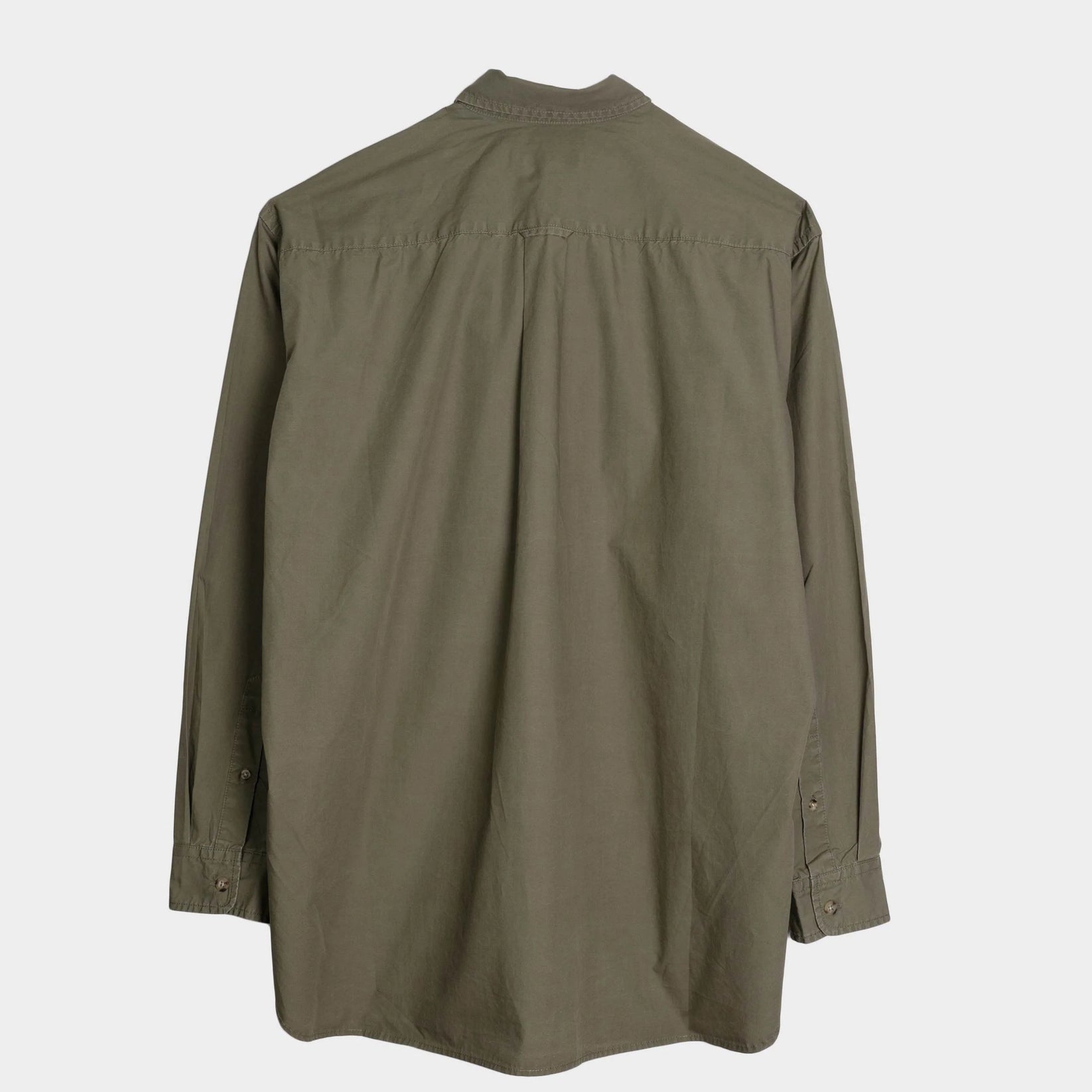 GARDENHEIR JAPANESE TYPEWRITER COTTON GARDENING CHEMISE IN MOSS in MOSS — view 2