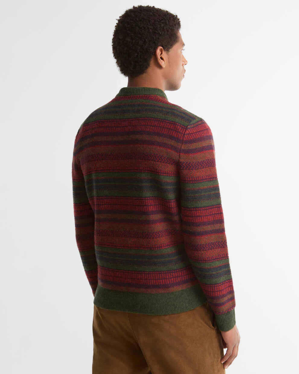 BARBOUR HIGHSTED FAIR ISLE CREWNECK IN SAGE