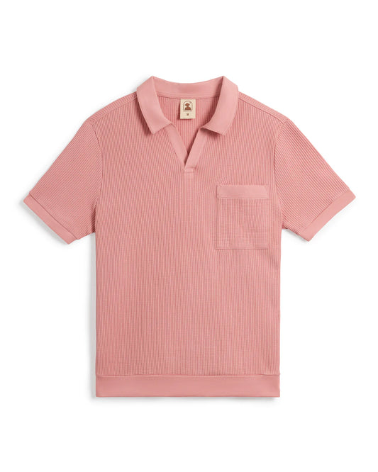 DANDY DEL MAR CANNES WAFFLE KNIT SHIRT IN SPANISH ROSE