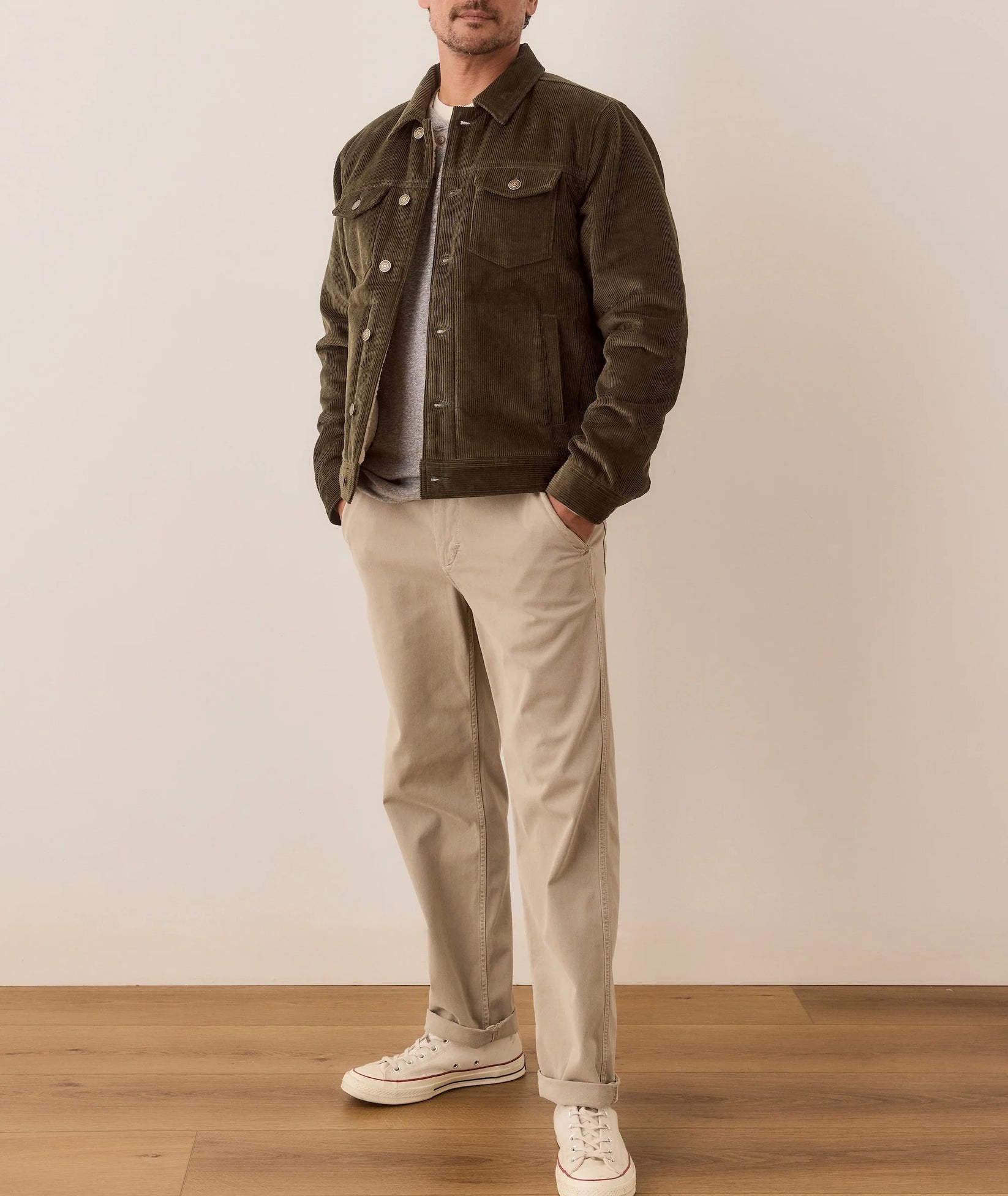 MARINE LAYER BOISE CORDUROY TRUCKER IN FOREST NIGHT in FOREST NIGHT — view 4