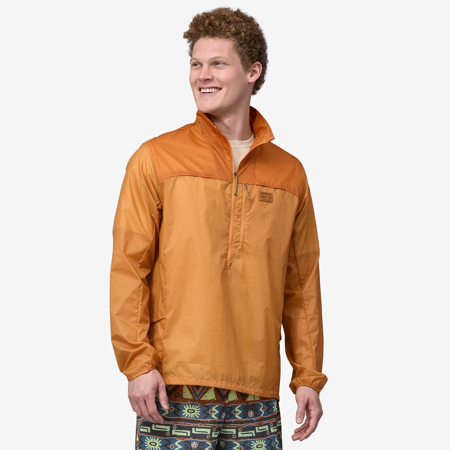 PATAGONIA HOUDINI STASH 1/2-ZIP PULLOVER IN PUFFERFISH GOLD