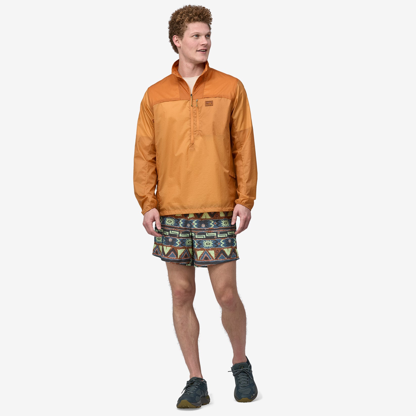 PATAGONIA HOUDINI STASH 1/2-ZIP PULLOVER IN PUFFERFISH GOLD in PUFFERFISH GOLD — view 4